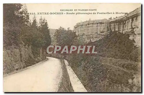 Cartes postales Entre roches Route pitttoresque de Pontarlier a Morteau