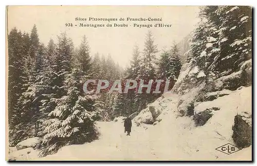 Ansichtskarte AK Sites Pittoresques de Franche Comte Montagnes du Doubs Paysage d'Hiver