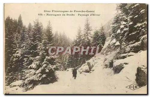 Cartes postales Sites Pittoresques de Franche Comte Montagnes du Doubs Paysage d'Hiver