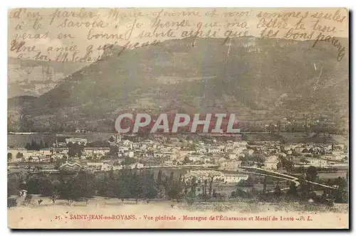 Cartes postales Saint Jean en Royans Vue generale Montagne de l'Echarasson et Massif de Lente