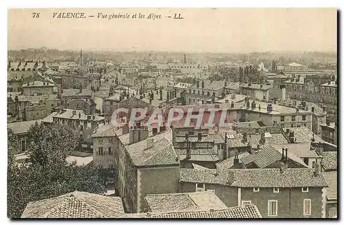 Cartes postales Valence Vue generale et les Alpes