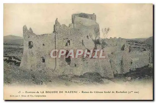 Cartes postales Environs de la Begude de Mazenc Ruines du Chateau feodal de Rochefort