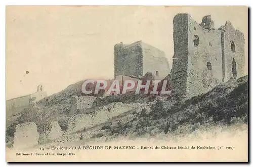 Ansichtskarte AK Environs de la Begude de Mazenc Ruines du Chateau feodal de Rochefort