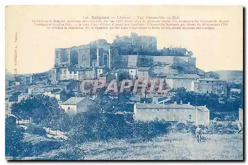 Cartes postales Grignan Chateau vue d'ensemble au Midi