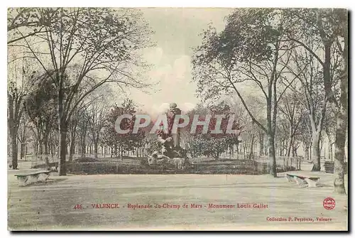 Cartes postales Valence Esplanade du Champ de Mers Monument Louis Gallet
