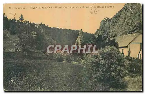 Cartes postales Dauphine Villars de Lans Entree des Gorges de la Bourne et la Roche Pointue
