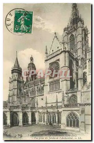 Cartes postales Evreux La Cathedrale Vue prise du Jardin de l'Archeveche