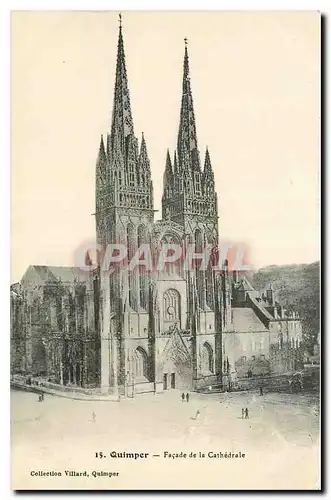 Cartes postales Quimper Facade de la cathedrale