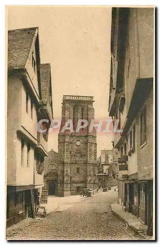 Ansichtskarte AK Bretagne Morlaix Finistere La Rue Basse et l'Eglise Saint Mathieu