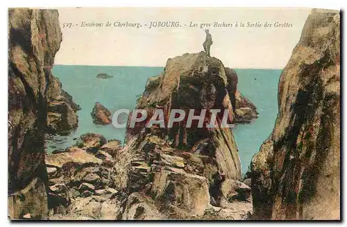 Ansichtskarte AK Environs de Cham Cherbourg Jobourg Les gros Rochers a la Sortie des Grottes