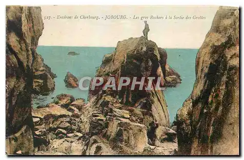 Cartes postales Environs de Cham Cherbourg Jobourg Les gros Rochers a la Sortie des Grottes
