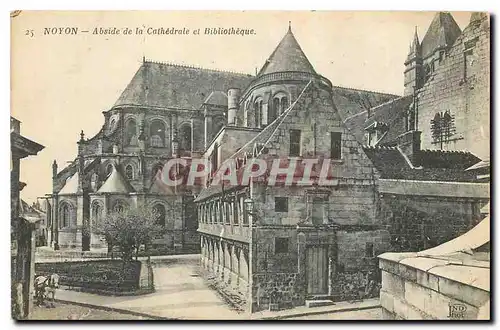 Ansichtskarte AK Noyon Abside de la Cathedrale et Bibliotheque