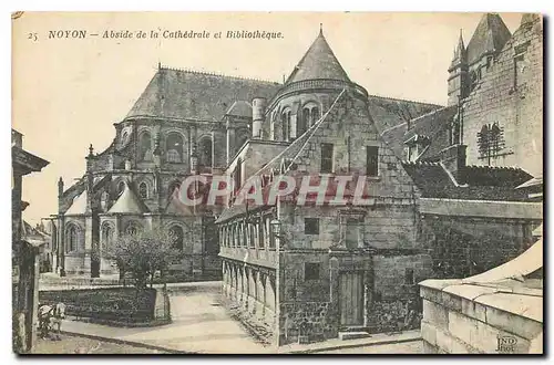 Cartes postales Noyon Abside de la Cathedrale et Bibliotheque