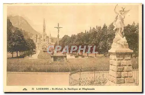 Cartes postales Lourdes St Michel la Basilique et l'Esplanade