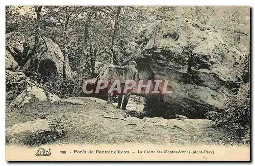 Ansichtskarte AK Foret de Fontainebleau La Grotte des Montussiennes Mont Ussy