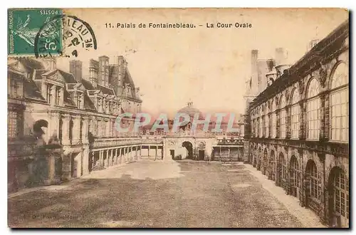 Ansichtskarte AK Palais de Fontainebleau La Cour Ovale