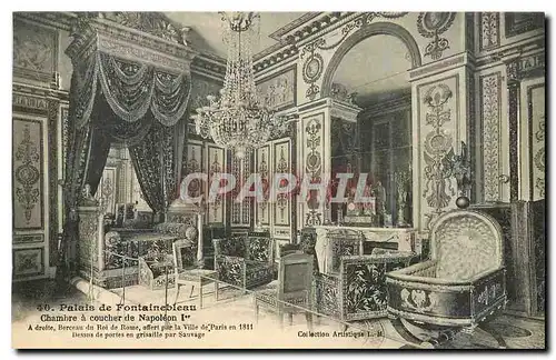 Ansichtskarte AK Palais de Fontainebleau Chambre a coucher de Napoleon I