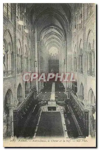 Cartes postales Paris Notre Dame le Choeur et la Nef