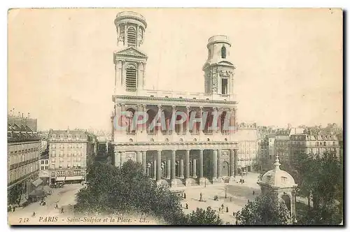 Cartes postales Paris Saint Sulpice et la Place