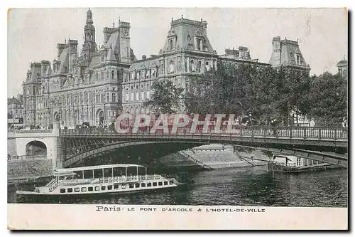 Cartes postales Paris Le Pont d'Arcole et l'Hotel de Ville