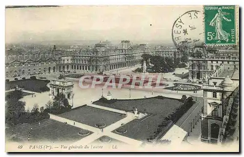 Cartes postales Paris Vue generale du louvre