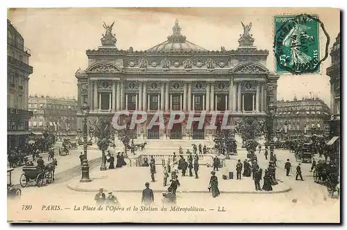 Ansichtskarte AK Paris La Place de l'Opera et la Station du Metropolitain Metro