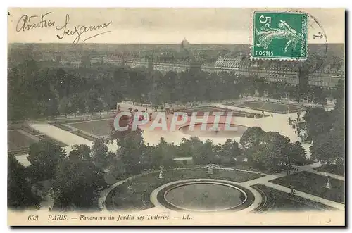 Ansichtskarte AK Paris Panorama du Jardin des Tuileries