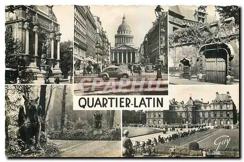 Cartes postales moderne Paris et ses Merveilles Quartier Latin Le Pantheon  La place et la fontaine Saint Michel