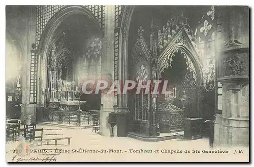 Cartes postales Paris Eglise St Etienne du Mont Tombeau et Chapelle de Ste Genevieve