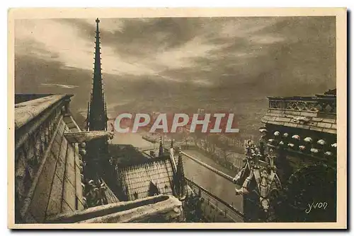 Cartes postales Paris Notre Dame de Paris Perspective sur la Seine prise des Tours de Notre Dame cote Est