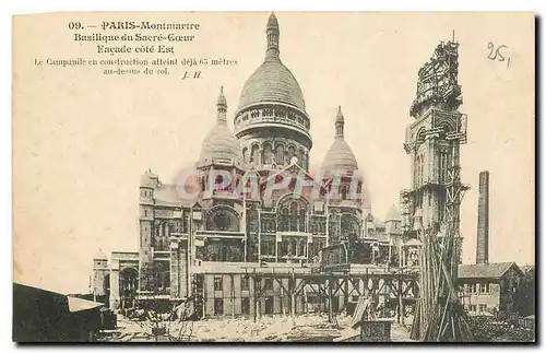 Ansichtskarte AK Paris Montmartre Basilique du Sacre Coeur Facade cote Est Le campanile en construction