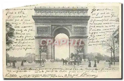 Cartes postales Paris l'Arc de Triomphe de l'Etoile