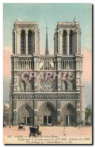 Cartes postales Paris La Facade de Notre Dame