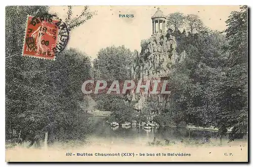 Ansichtskarte AK Buttes Chaumont Le Lac et le Belvedere