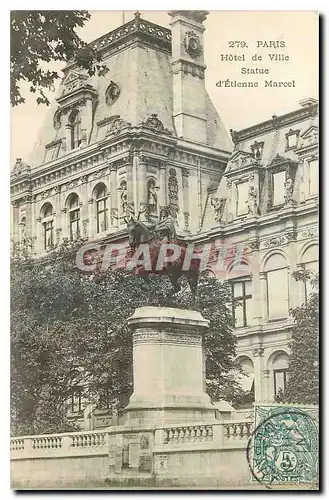 Ansichtskarte AK Paris Hotel de Ville Statue d'Etienne Marcel