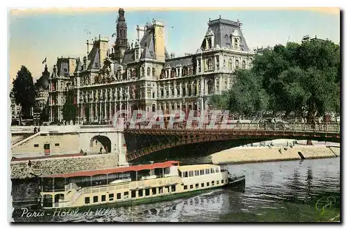 Ansichtskarte AK Paris Hotel de Ville Bateau Peniche