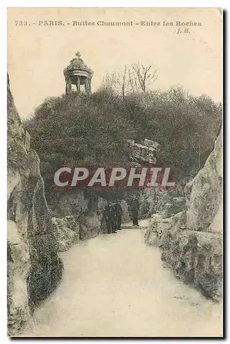 Cartes postales Paris Buttes Chaumont Entre les Roches