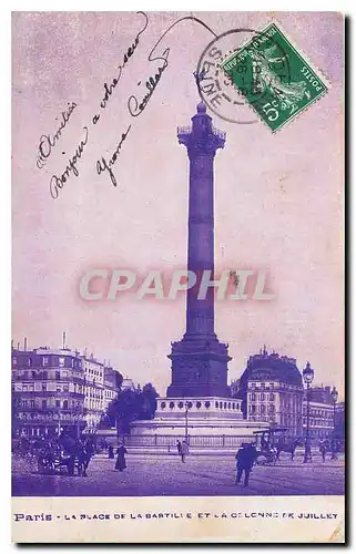 Ansichtskarte AK Paris La Place de la Baptiste et la Colonne Jullet