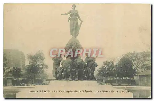 Ansichtskarte AK Paris Le Triomphe de la Republique Place de la Nation Lion