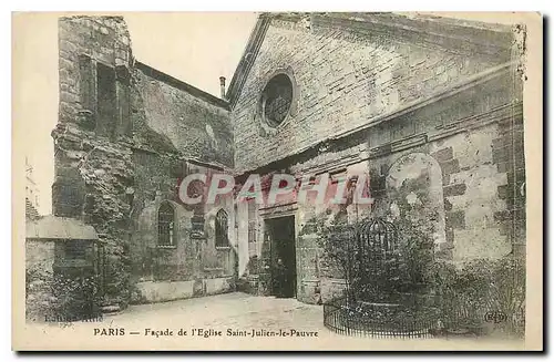 Cartes postales Paris Favade de l'Eglise Saint Julien le Pauvre