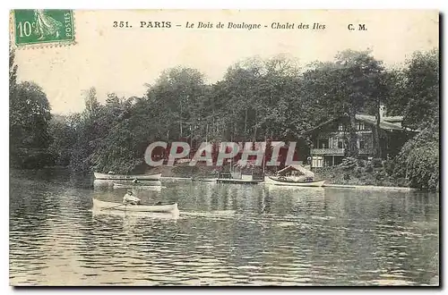 Cartes postales Paris Le Boise de Bulogne Chalet des Iles