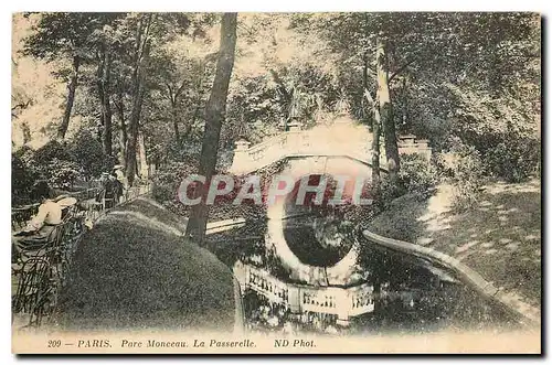 Cartes postales Paris Parc Monceau La Passerelle