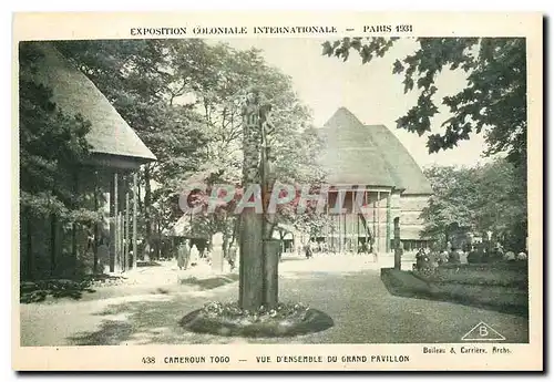 Cartes postales Cameroun Togo Vue d'ensemble du Grand Pavillon Exposition Coloniale Internationale 1931