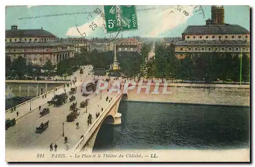 Cartes postales Paris La Place et la Theatre du Chatelet