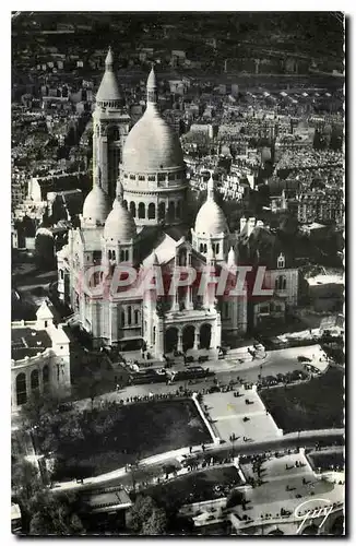 Cartes postales moderne Et Avion sur Paris Pilote operaleur T Hanrard La basilique du Sacre Coeur de Montmartre