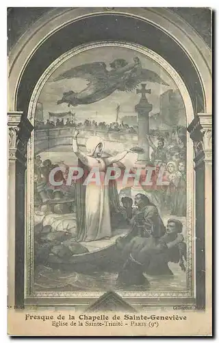 Ansichtskarte AK Fresque de la Chapelle de Sainte Genevieve Eglise de la sainte Trinite Paris