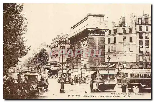 Cartes postales Paris Boulevard et Porte Saint Martin