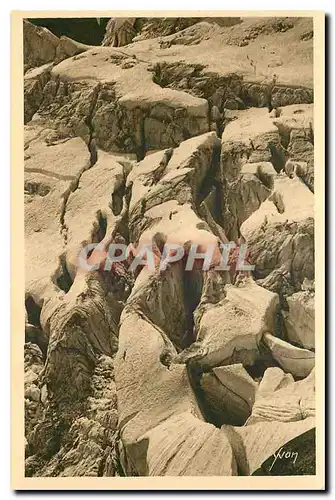 Ansichtskarte AK La Douce France Massif du Mont Blanc Les Grandes Jorasses Crevasses du Clacier de Planpasiere