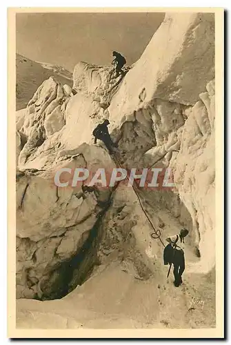 Ansichtskarte AK La Douce France Massif du Mont Blanc Glacier du Geant Descente dans les Seracs