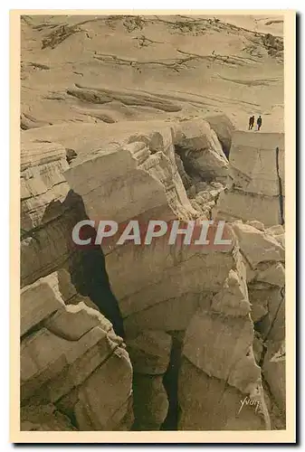 Cartes postales La Douce France Massif du Mont Blanc Glacier du Geant La Bediere Une grandes crevasses